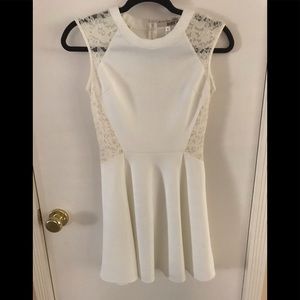 white sleeveless dress with lace